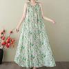 Navava Watercolor Flower Printing Sleeveless Dress No935