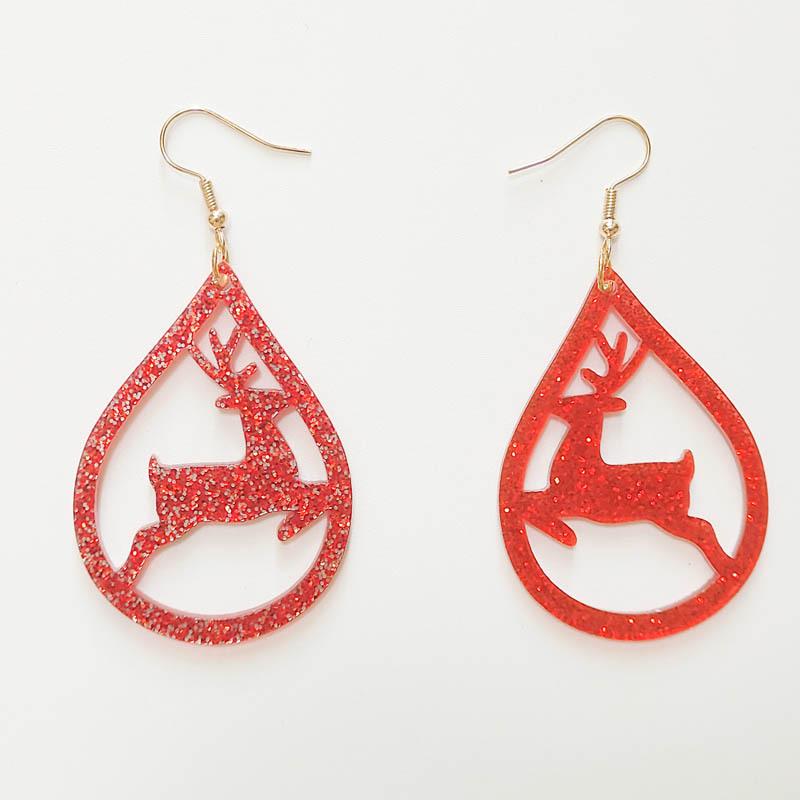 Akrylowe Zielone Potworne Jabłko Świąteczne Kolczyki Wiszące | DIY Styl Europejsko-Amerykański