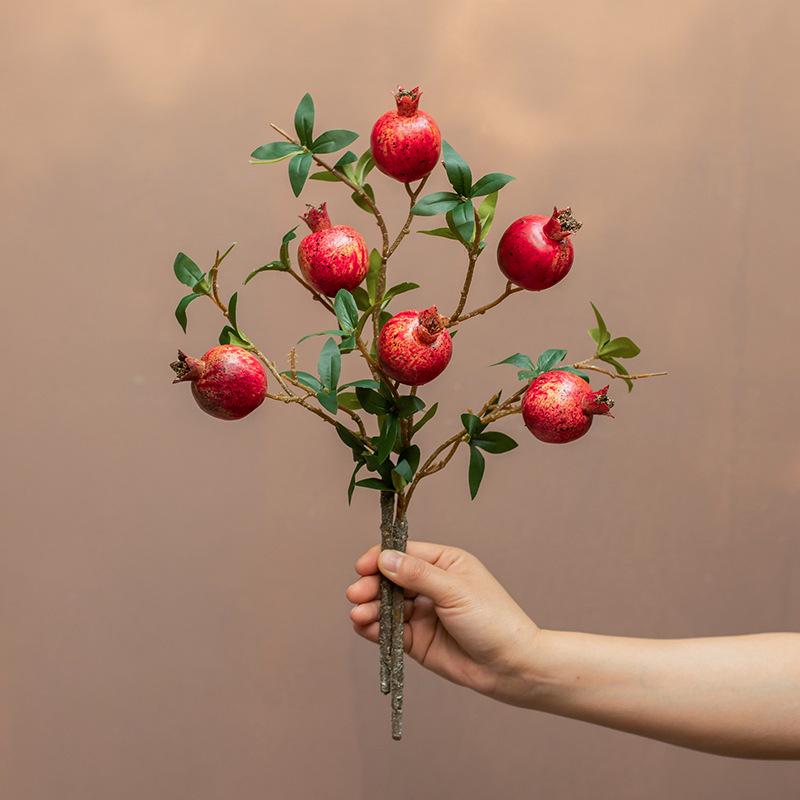 Persimmon & Pomegranate Artificial Floral Arrangement for Living Room Blessings & Entrance Decor