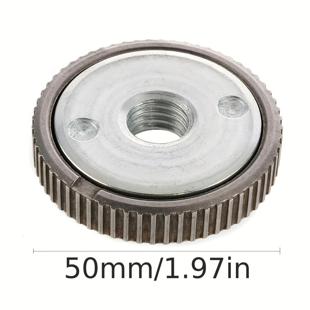 1 Stück M14 Selbstsichernde Druckplatte, Gewinde-Schnellspannmutter-Klemmausrüstung Elektrowerkzeug-Zubehör, Silber