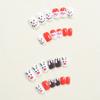 Christmas Press On Nail Snowman False Nail Santa Claus Acrylic Nail Lovely Elk Full Cover Stick on Nail for Woman