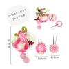 3-Piece Tsumami Zaiku Hair Accessory Set for Furisode and Coming-of-Age Ceremonies (White, Pink, Red) - Large & Small Flower Ornaments with Gold