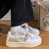 2025 Summer New Women’s White Mesh Chunky Platform Shoes - Ins Minimalist Unique Design Breathable Versatile Casual Sneakers