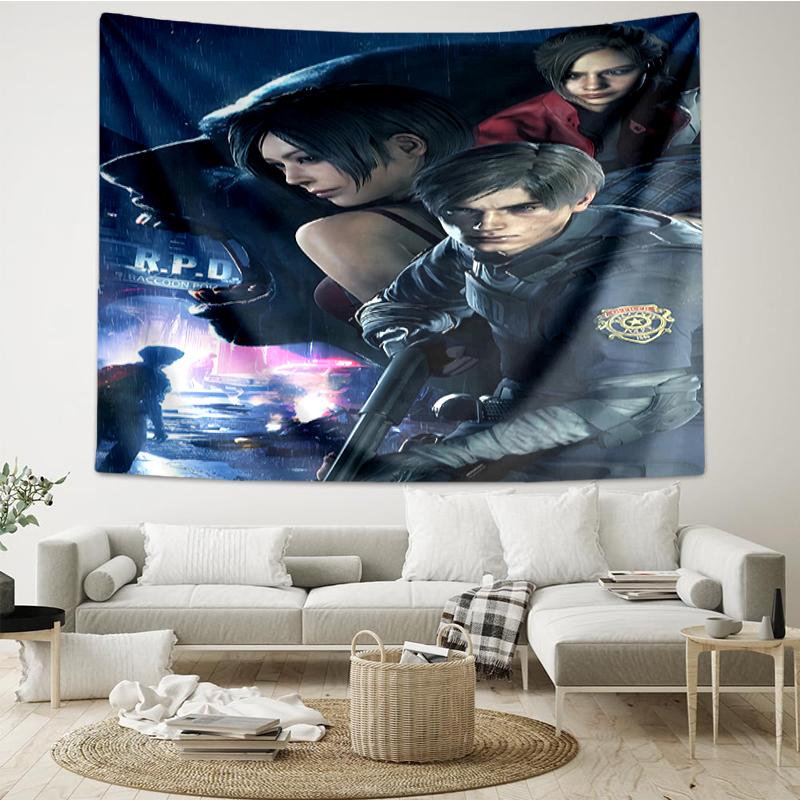 Resident-Evil Print Tapestry, Backdrop, Easy Setup, Ideal for Bedroom, Office & Living Room, with Aesthetic Wall Hanging Decor.