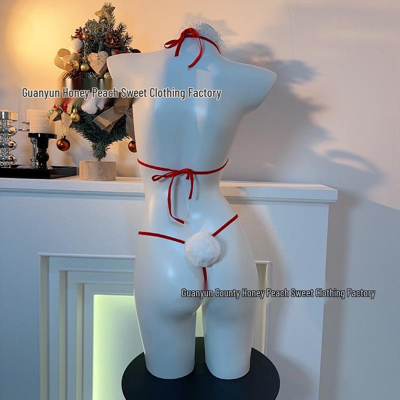 Red Lace Plush Holiday Lingerie Set