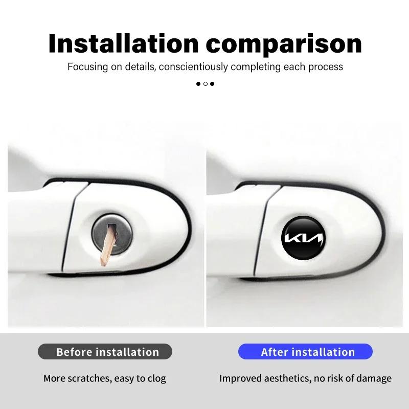 8pcs Car Door Lock Keyhole Anti-block Protection Stickers For KIA Cerato Soul Venga Forte Spectra Sedona Niro Cadenza JM7