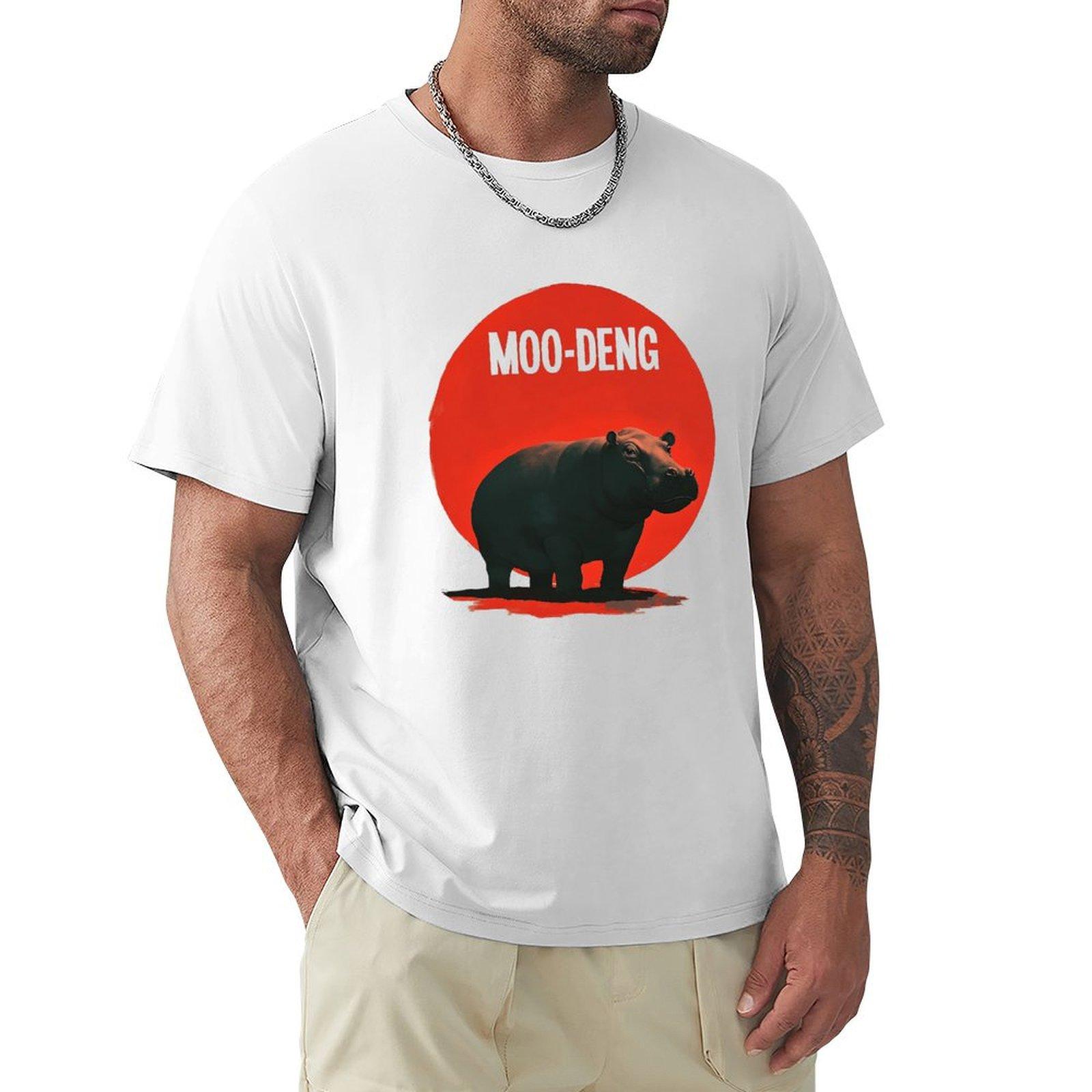 MooDeng Bold Retro Art TShirt cute tops luxury tshirt basketball graphic tees Mens cotton tshirt S
