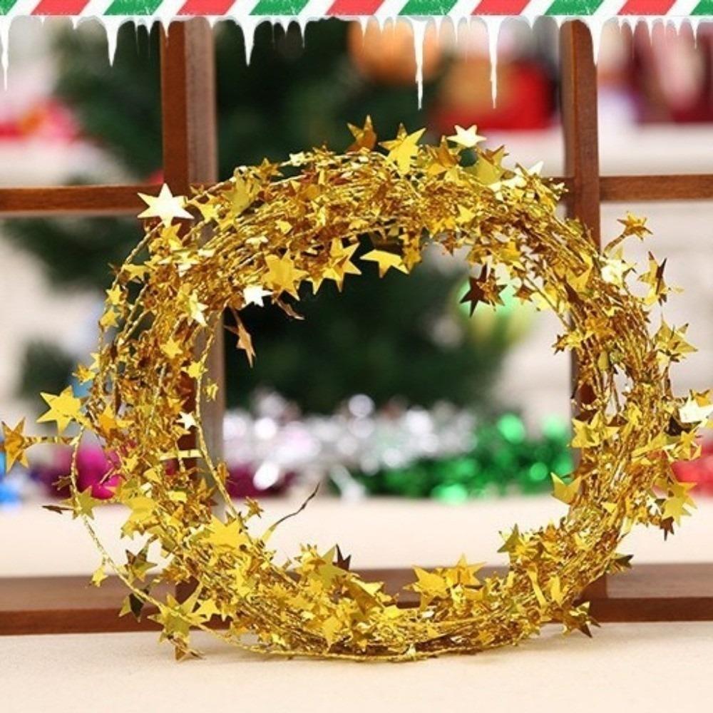 7.5 Meter Christmas Star Decoration Glitter Finish Wire Star Garland  Birthday Party