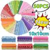 New 50Pcs 10x10cm Mixed Style Square Patchwork Cotton Fabric Cloth Needlework DIY Handmade Sewing Floral Print Fabrics Colorful