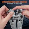 Battery Cable Lug Crimping Tool, 10-1/0AWG with Cable Cutter and 95PCS Copper Ring Terminals, 6 Wire Sizes Crimping Die and 100pcs Heat Shrink Tubes,