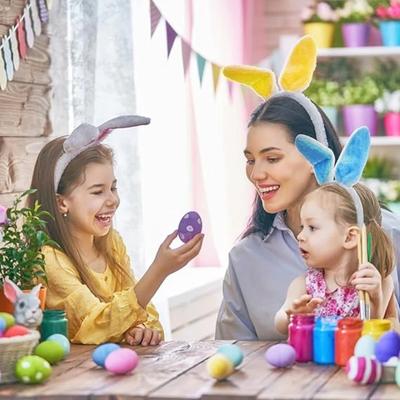 1-20PCS Pink Rabbit Ear Headbands Cute Plush Bunny Ears Hairband Easter Decorat Costume Party Cosplay Hair Hoop Hair Accessories