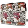 Hello Kitty Sleeve HKCSZPDGPTE 14" Beige Zip PU Tags Graffiti