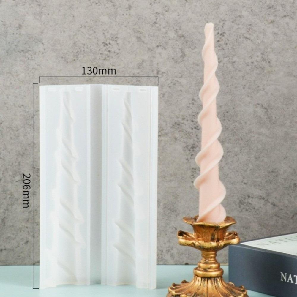 New Silicone Candle Making Mold Non-Stick Geometric Spiral Candle Mould Easily Demold Wax Rod Mold Non-Stick