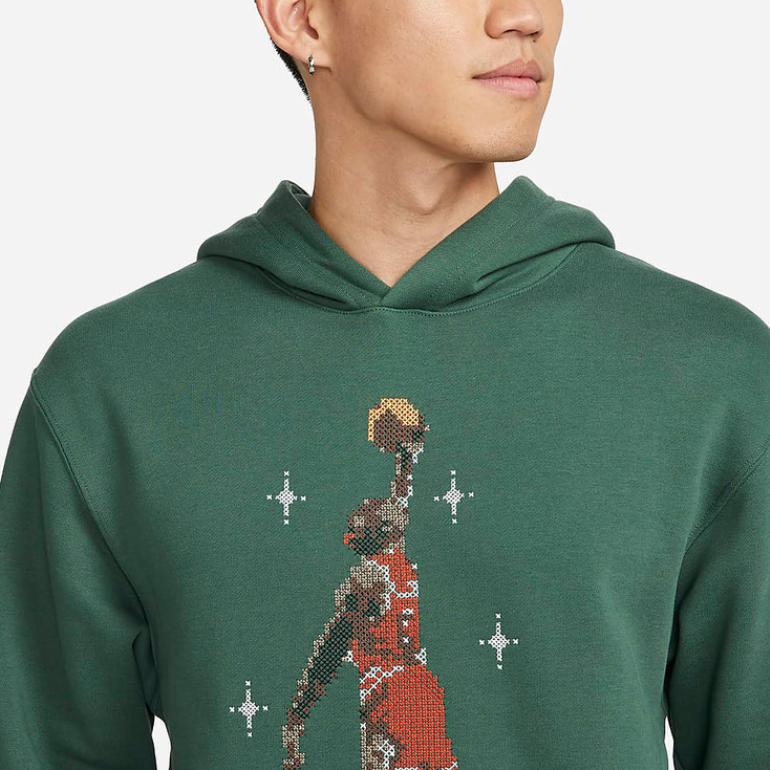 Jordan Essentials Fleece Hoodie Mit Jumpman Basketball Print Herren Hoodie Grün DC9714-333