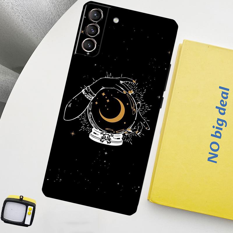 Fortune Telling Moon Stars Hands Art Phone Case For Samsung Galaxy S25 Ultra S20 S21 S22 S23 Plus S24 Ultra S9 S10 S25 FE Cover