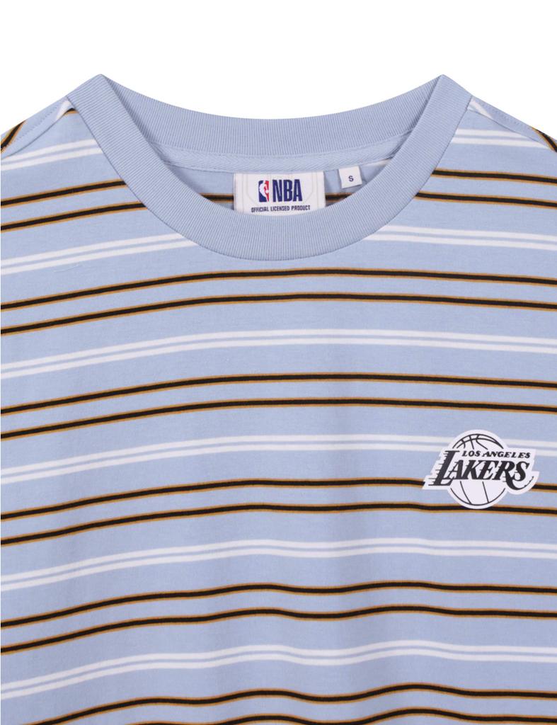 Enbiei Multi-Stripe Short Sleeve T-Shirt Blue