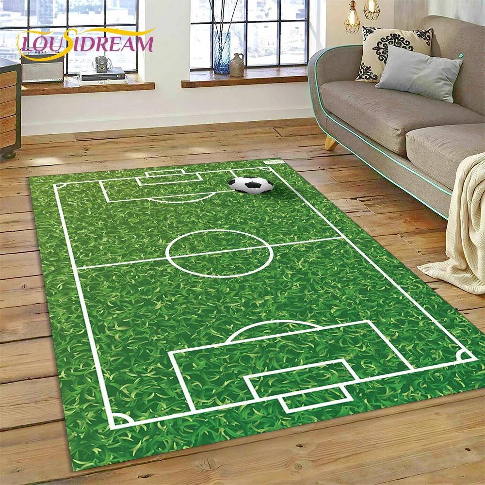 Soccer Football Field Rug Carpet for Living Room Bedroom Home Decor,Floor Mat Non-slip Decoration for Sofa Kitchen Doormat Gifts