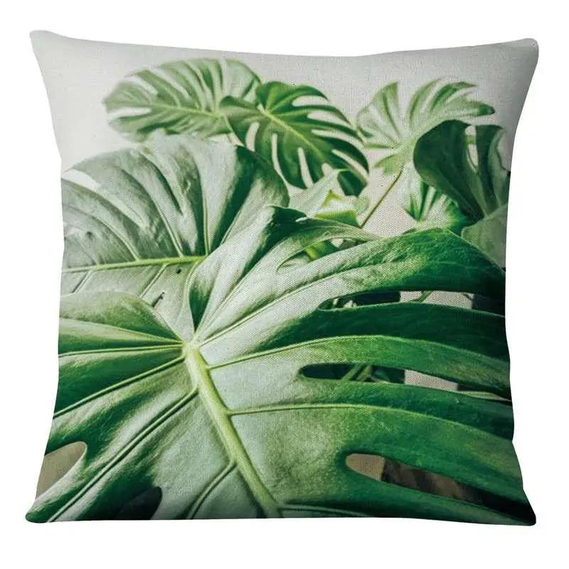 45X45 Cm Tropical Leaves Home Decor Green Pattern Cushion Cover Living Room Sofa Cushion Cover