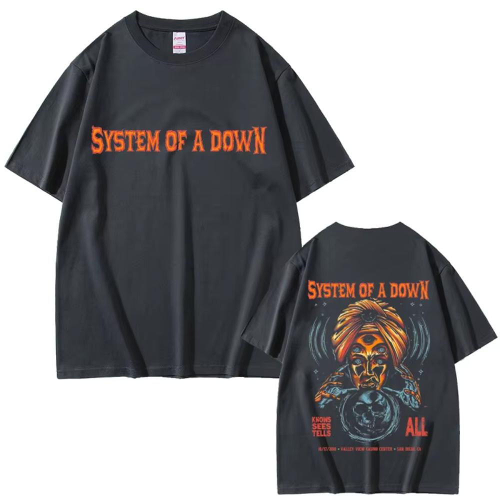 Alternative Metal Rock Band System of A Down Graphic T-shirt Men's Women Casual Cotton Vintage T-shirts Male Oversized T Shirts