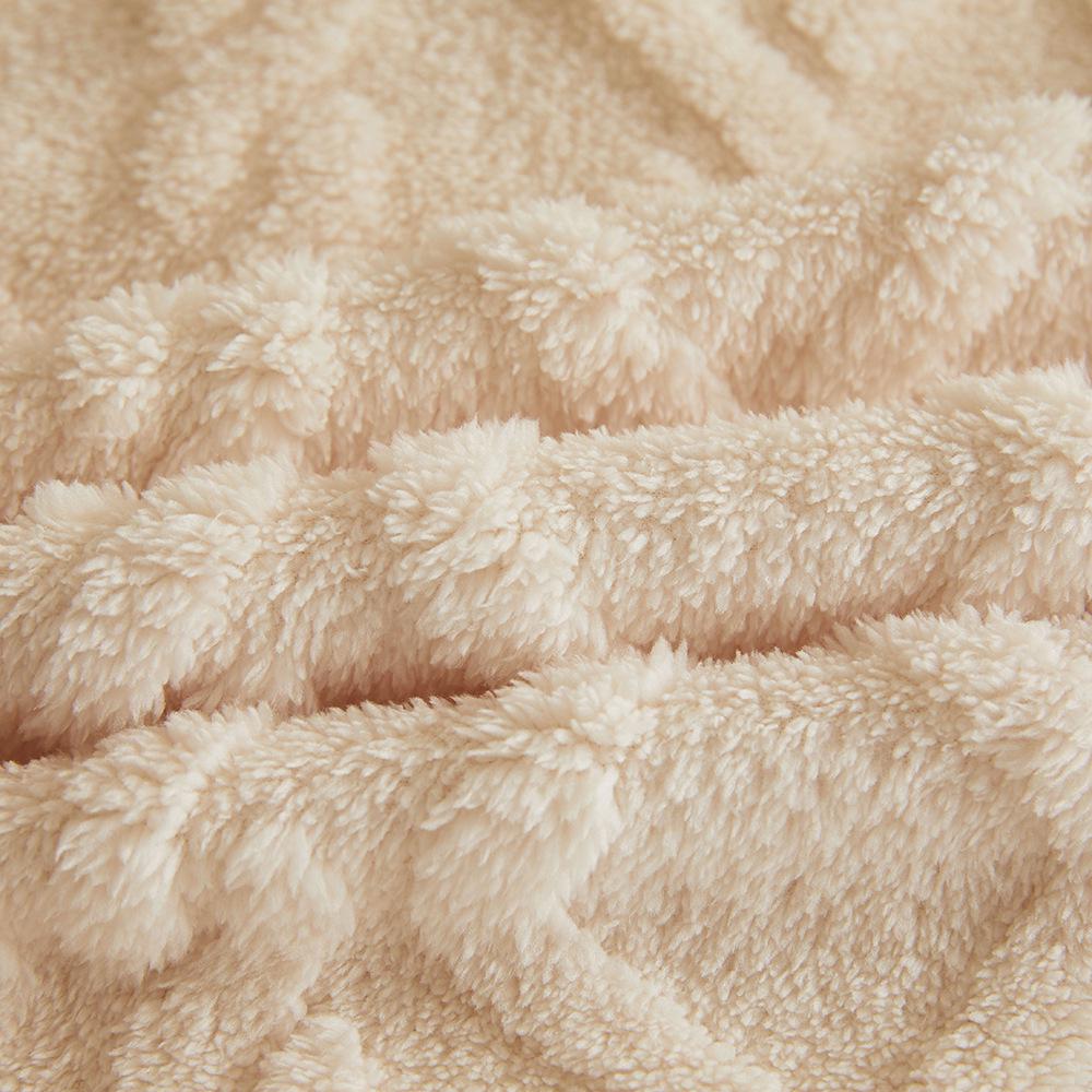 Coperta in Flanella Jacquard di Pile Corallo Taffetà Ispessito per Aria Condizionata e Regali