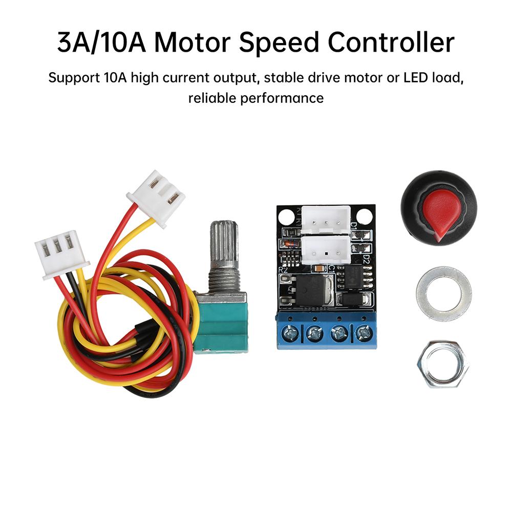 PWM DC 3A/10A Motor Speed Controller PWM Potentiometer Governor Speed Regulation Board Speed Switch Function Module