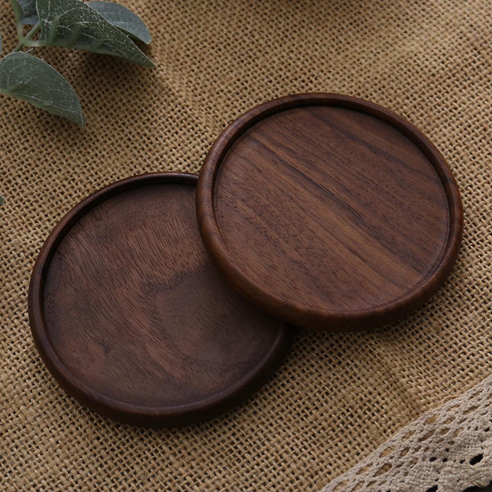 1Pcs Wood Placemats Coasters Tea Coffee Cup Pad Decor Durable Heat Resistant Square Round Drink Mat Bowl Teapot Holder 88cm