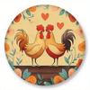 High Definition Metal Tin Sign Set Colorful Rooster Themed Round Wall Art Decor for Farmhouse Kitchen and Country Style Home Dec