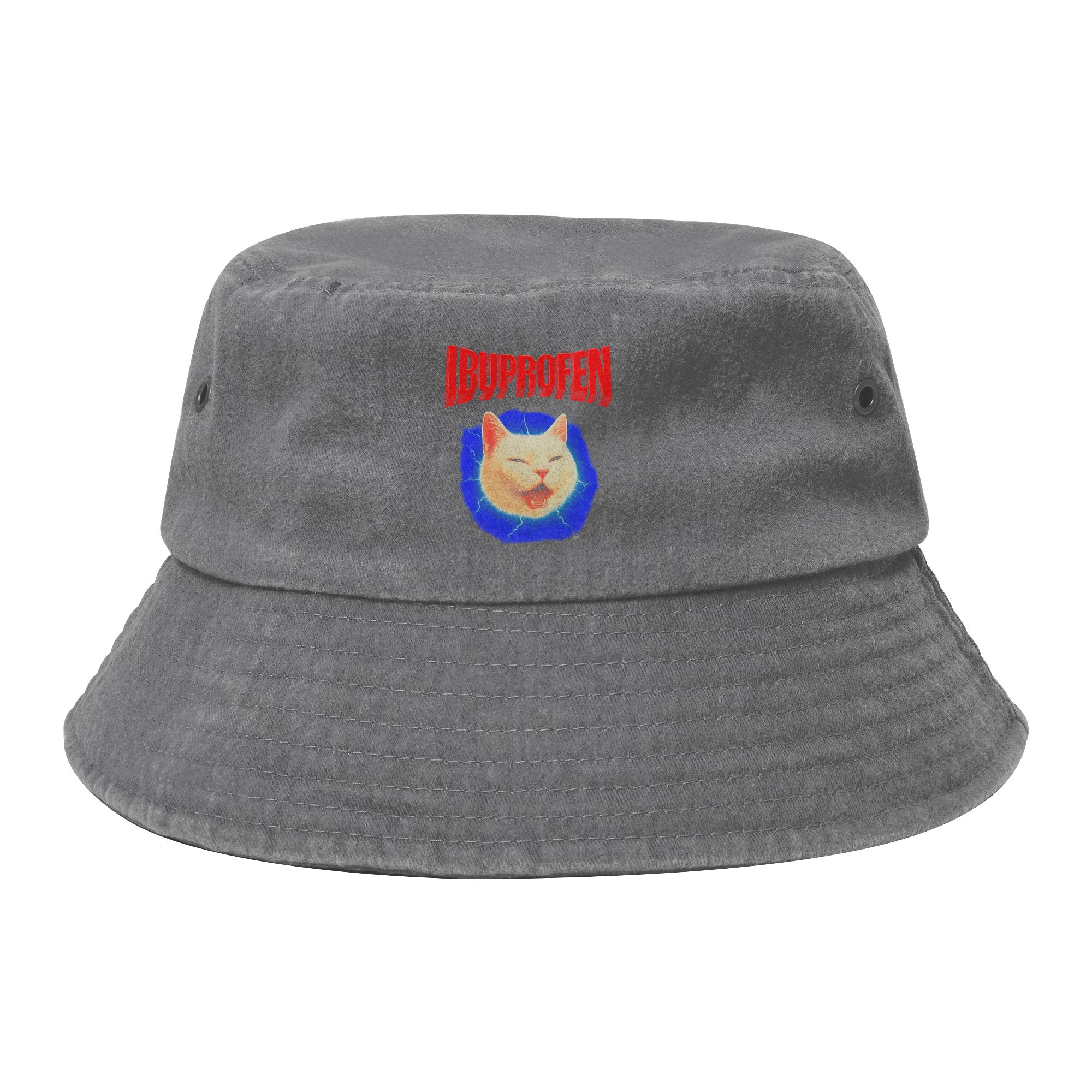 Stylish Ibuprofen Cat Meme Bucket Hat Teen Lightweight Outdoor Sports  Fishing Caps Beach Hatwear One Size