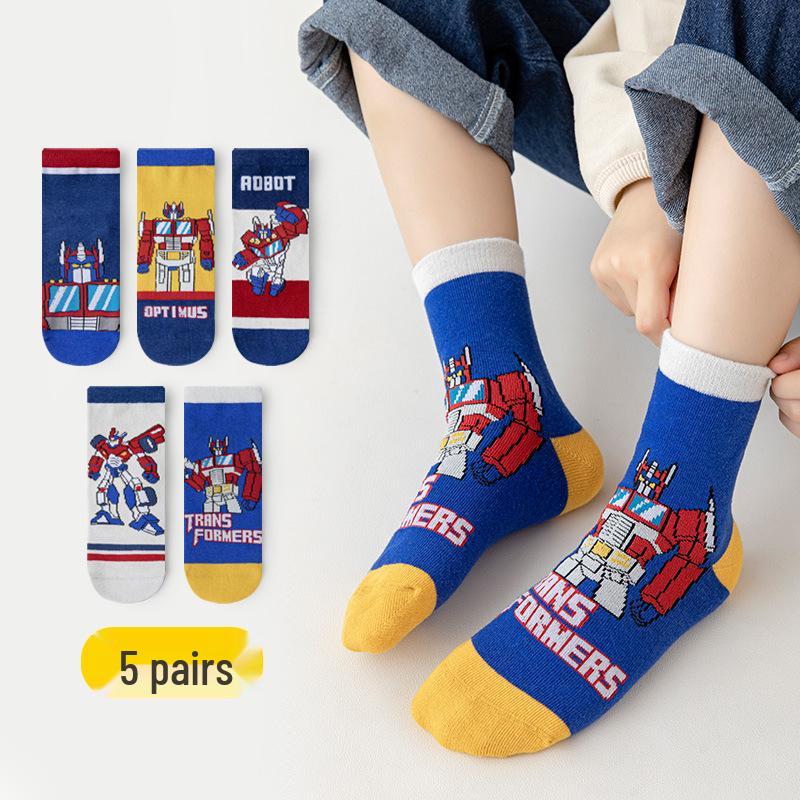 

Transformers Boys Mid-Calf Socks - Breathable, Odor-Resistant Spring & Autumn Style for Kids 3-5 years (22-26 shoe size)