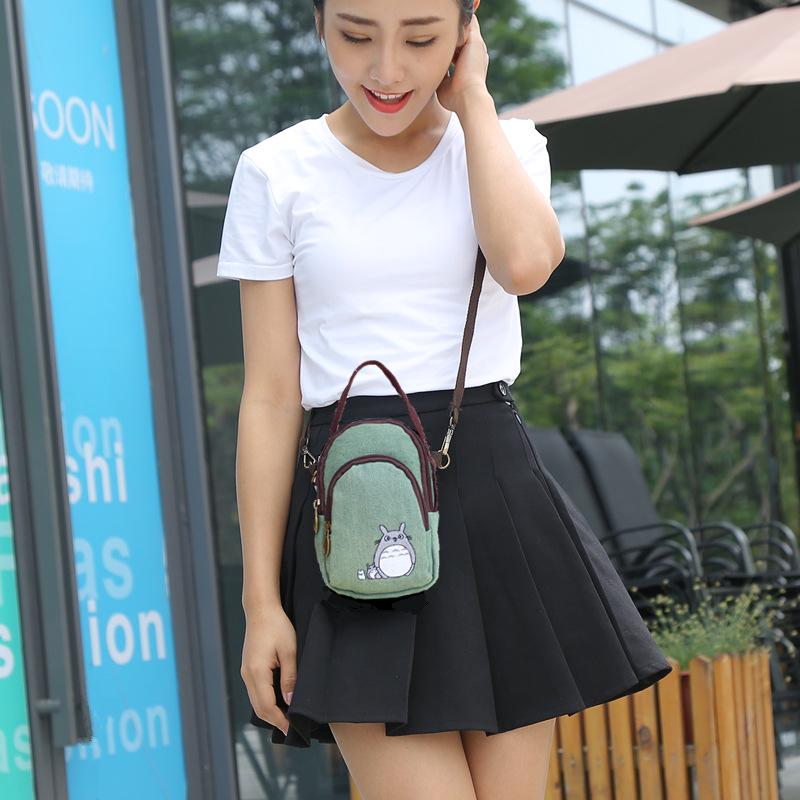Ethnic White Pattern 5-Layer Crossbody Fabric Bag: Multi-Compartment Fashion Bag for Phone and Makeup, Perfect for Women and Students.