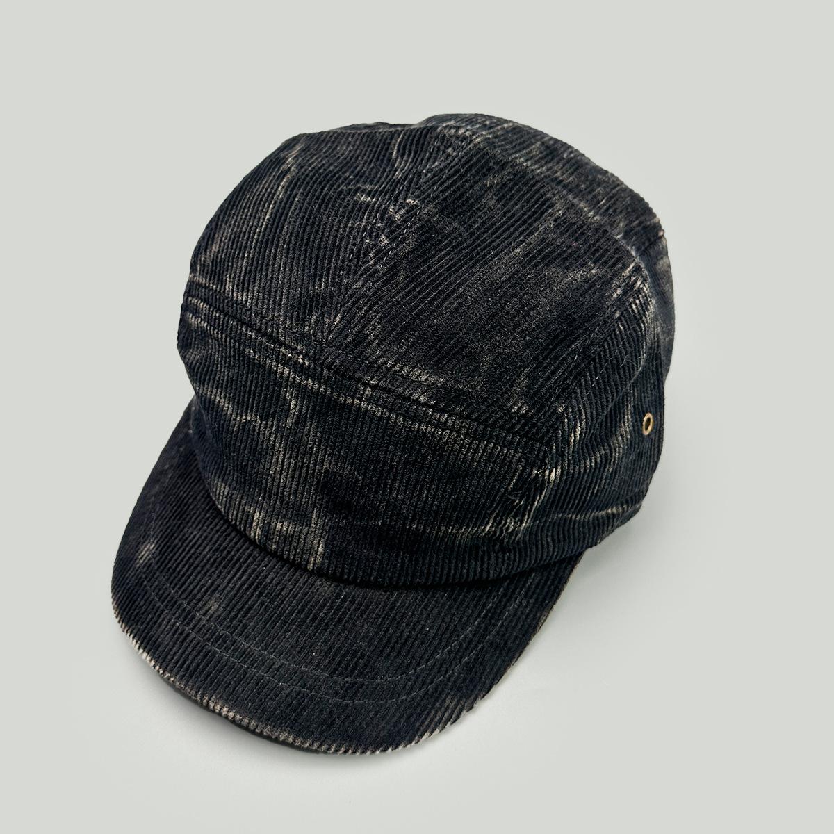 Autumn And Winter American Niche Symbol Solid Color Baseball Cap Men S And Women S Corduroy Short Brim Personalized Street Cap 52-60cm
