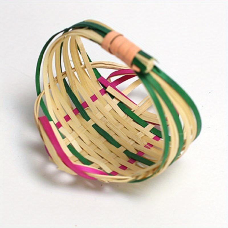 1Pc Mini Handmade Bamboo Fruit Basket for Outdoor Patio Garden Picnic Home Kitchen Dining Room Living Room Halloween Gift Christmas Gift