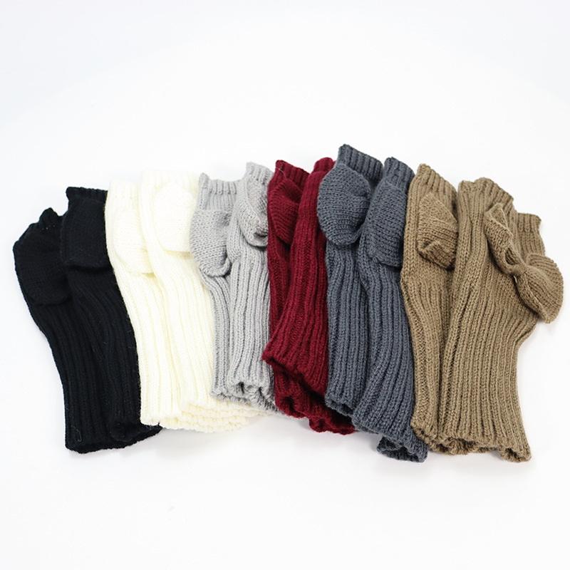 1 pár pevných rukavic s polovičními prsty pro lukostřelbu pro ženy Zimní měkké teplé pletené vlněné návleky na ruce Teplé palčáky na psaní Ruce rukavice