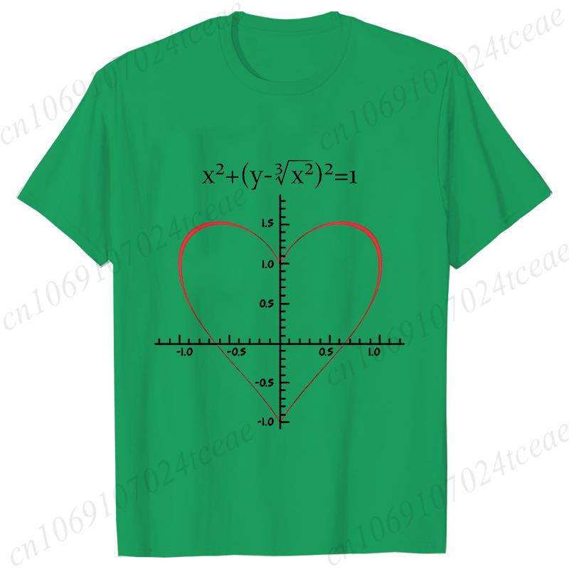 Men's T-Shirt Heart Equation Romantic Math Nerd Geek Love Gift Printed T-Shirt Summer Casual Tee T-Shirt for Men 2025 New Tops
