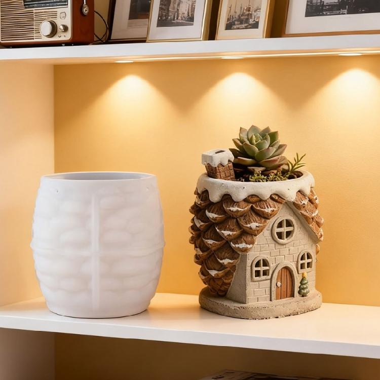 Flexible Silicone Mold For Pinecone House Planter Resin Jewelry Holder DIY Crafts Concrete Casting Home Gardening Decoration Creative Gift