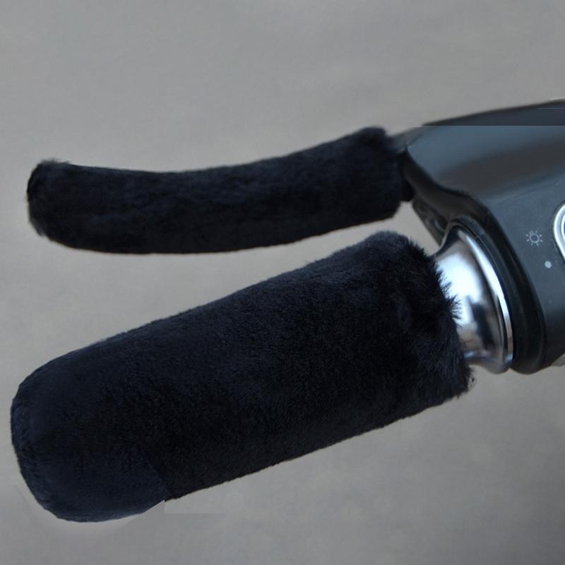 2 Sätze Plüsch Motorrad Lenkerabdeckung Universal Elektroroller Fahrradzubehör Winter Dick Warme Griffhandschuhe Lenkerwärmer