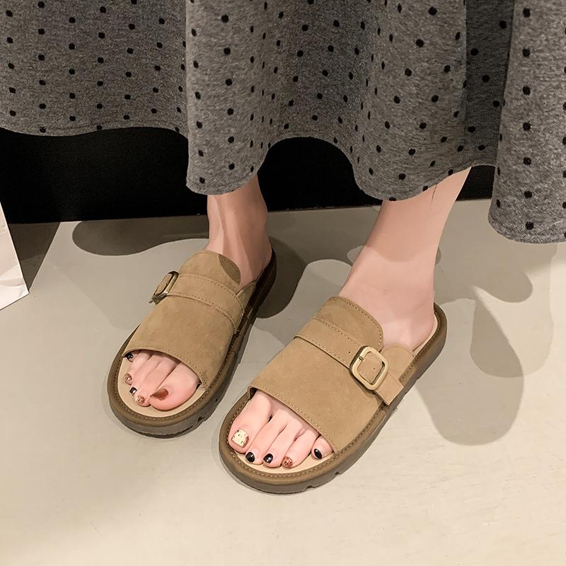 Fashion New Style Classic Cork Sandals for Women Fashion Soft Thick Sole Cork Slippers Summer Beach Sandals Home Open Toe Flat Sandals