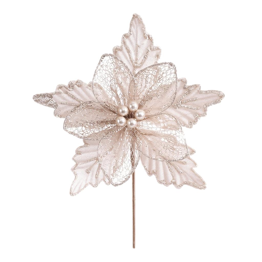 Artificial Christmas Flower Picks Champagne Branches for Holiday Tree Home Hotel Decoration