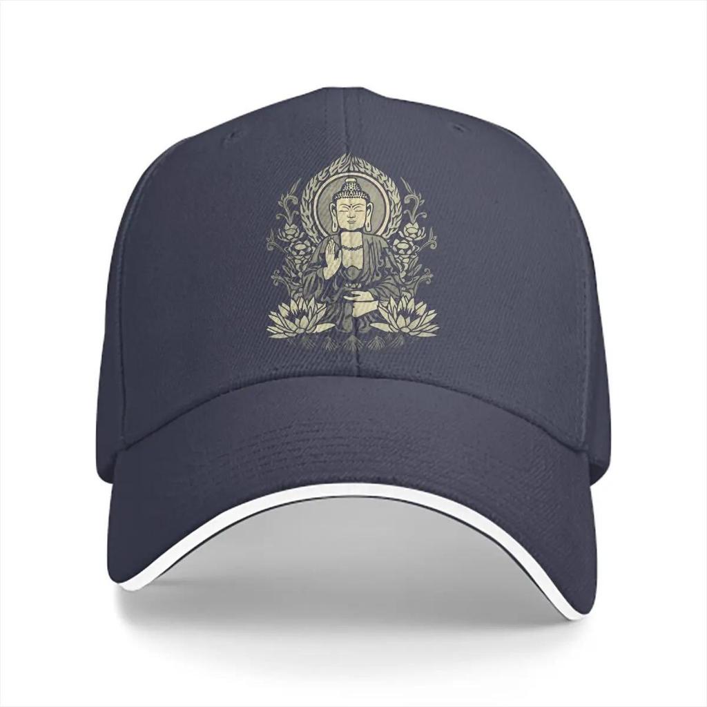 Buddha Lotus Mandala Baseball Cap Polyester Adjustable Street Style Unisex Casual Hat
