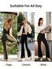 CRZ YOGA Flared Yoga Soft and Plus Size S Leggings, V-Waist, Stretch, Fitness, Size, 31"/78cm Inseam, Butterluxe, Black,