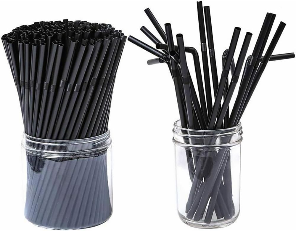 100/400/1000pcs per Pack Bended Black Straws for any Drinks Patient's Straws Party Straws For Cola Beer Juice  and Water
