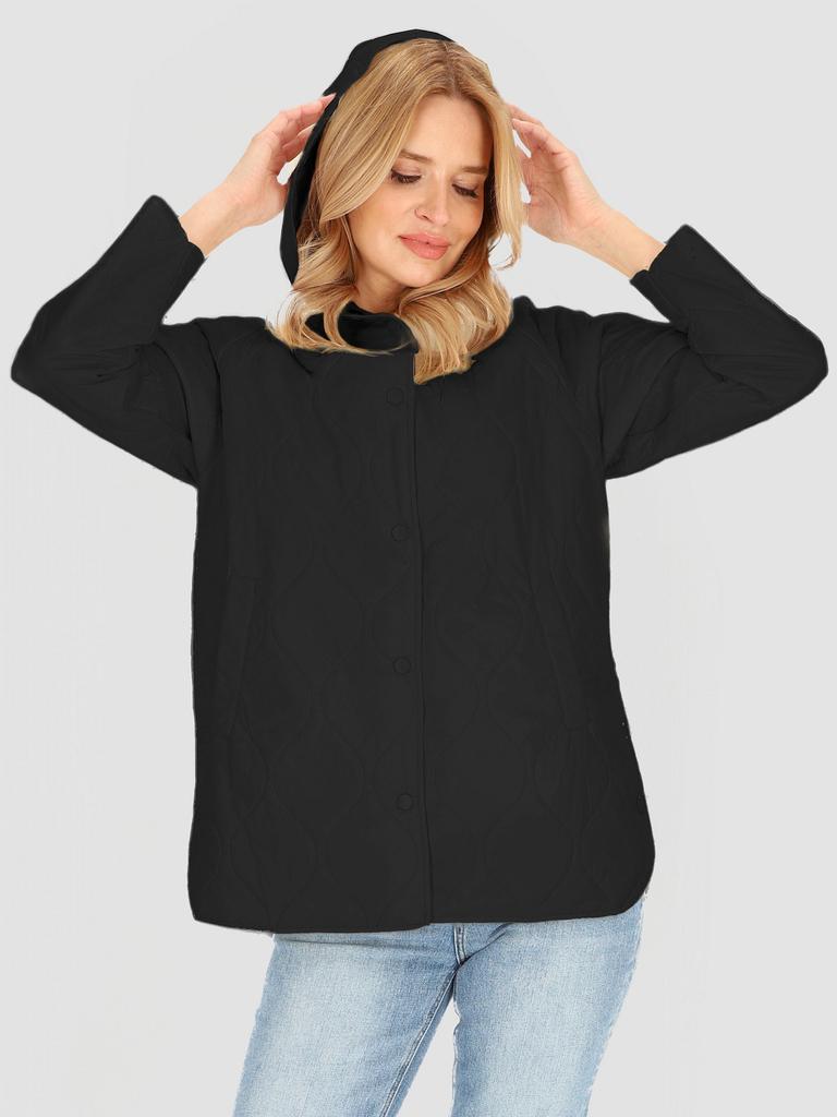 WOMEN' QUILTED TRANSITION JACKET WITH HOOD