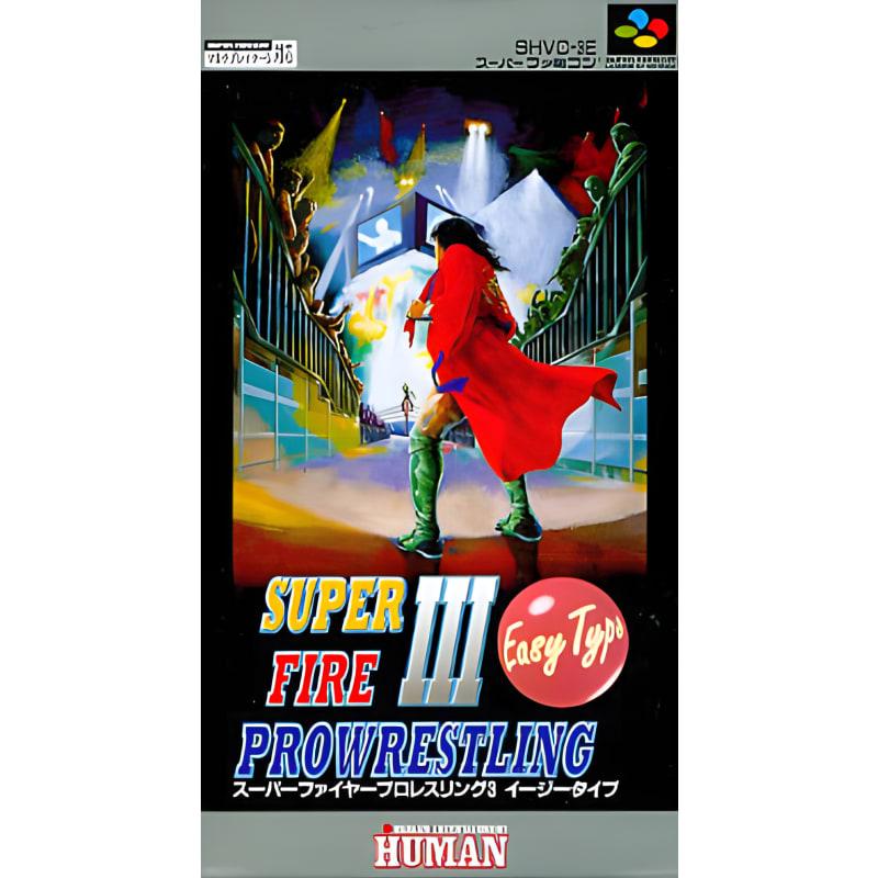 Used SFC SNES Human Super Fire Prowrestling 3 Easytype Puroresu SHVC-3E Super Famicom Cartridge SHVC-3E SHVC3E Tested Working NTSC-J Super Nintendo