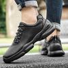 Autumn New High-quality Leather Casual Shoes Non-slip Outdoor Thick-soled Solid-color Sports Shoes