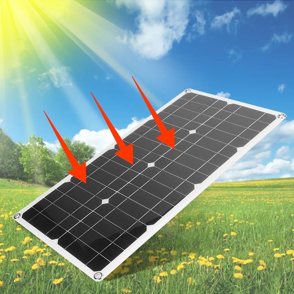 25W 18V Solar Panel 12V/5V Dual USB IP65 Waterproof with 12V/24V PWM Controller Charger for Car RV
