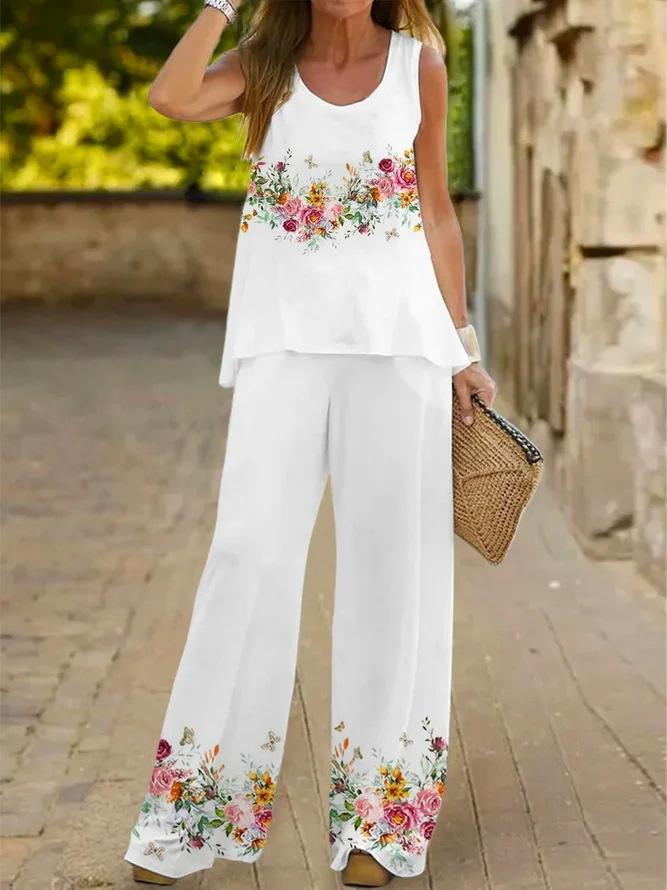 3D-Digitaldruck-Trend Frühling und Sommer neues lässiges ärmelloses Westen-Hosen-Set für Damen