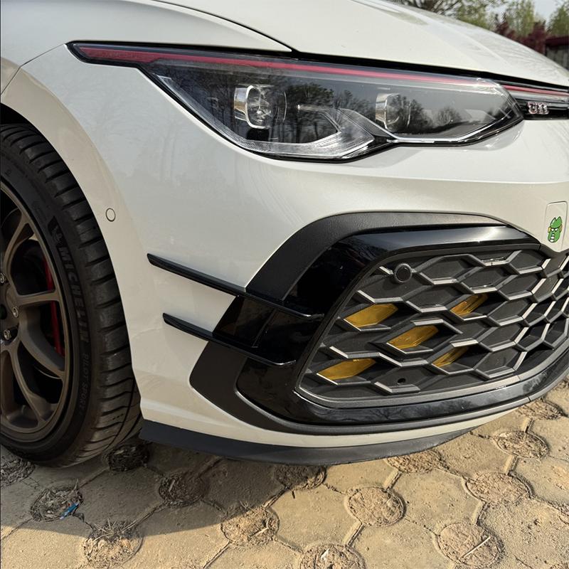 For Volkswagen VW Golf 8 MK8 GTI GTD GTE R-line 2019-2026 Tusk Style High Quality ABS Front Bumper Side Air Vent Air Knife