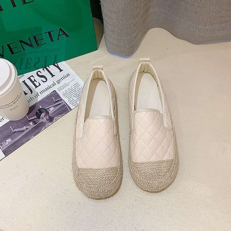 Fisherman shoes women's spring and autumn 2025 new soft flat bottom small fragrant woolen woolen casual weaving lazy one pedal loafers