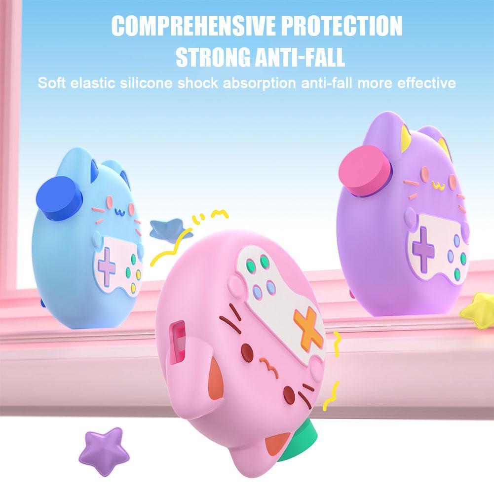 For Tamagotchi Paradise Silicone Case Cute Cat Design Soft Protective Cover Shockproof Anti-Scratch Skin Decorative Accessories