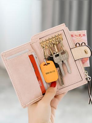 MIYIN FashionWomen's Portable Car Keychain Key Protection Case PU Leather Multi Functional Change/Credit Card/Key Storage Wallet